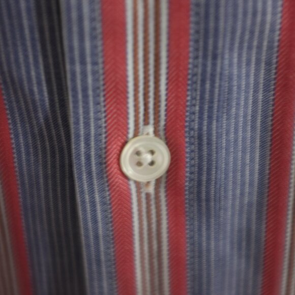 Faconnable blue red striped shirt size XL 100% cotton - Picture 8 of 13